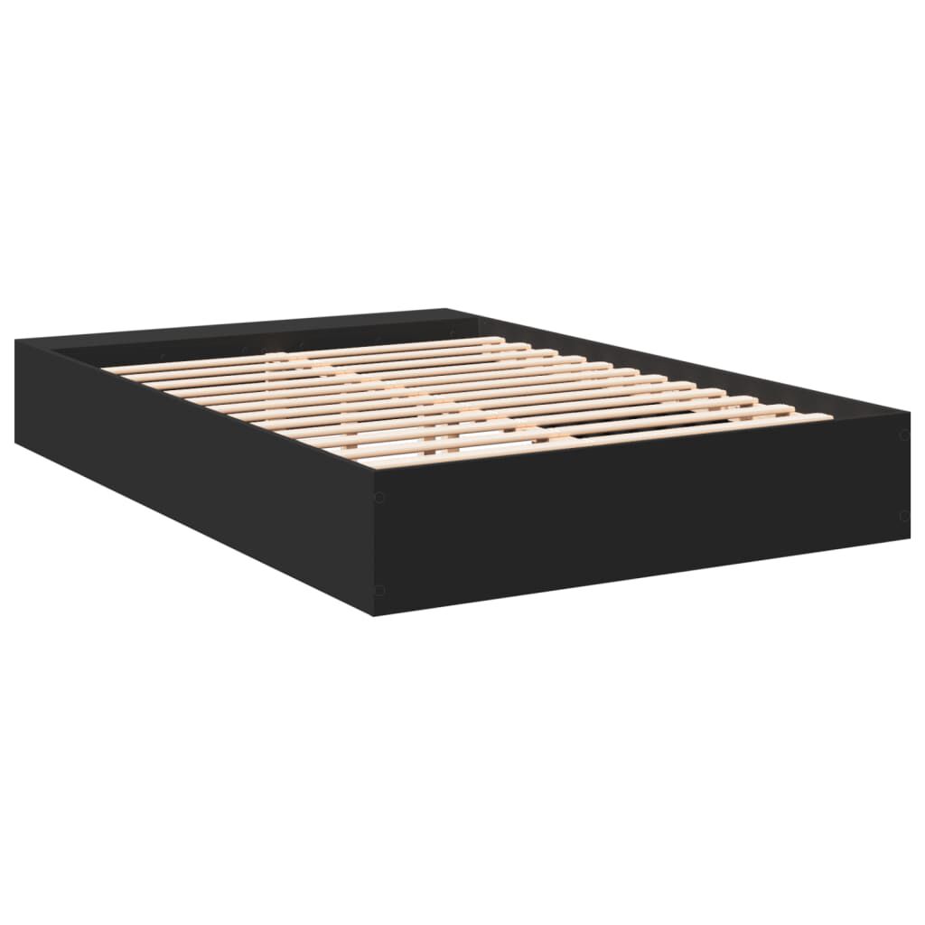vidaXL Πλαίσιο Κρεβατιού Μαύρο 140x200 εκ. Επεξεργ. Ξύλο