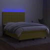 vidaXL &Kappa;&rho;&epsilon;&beta;ά&tau;&iota; Boxspring &mu;&epsilon; &Sigma;&tau;&rho;ώ&mu;&alpha; & LED &Pi;&rho;ά&sigma;&iota;&nu;&omicron; 140x190 &epsilon;&kappa; &Upsilon;&phi;&alpha;&sigma;&mu;ά&tau;&iota;&nu;&omicron;
