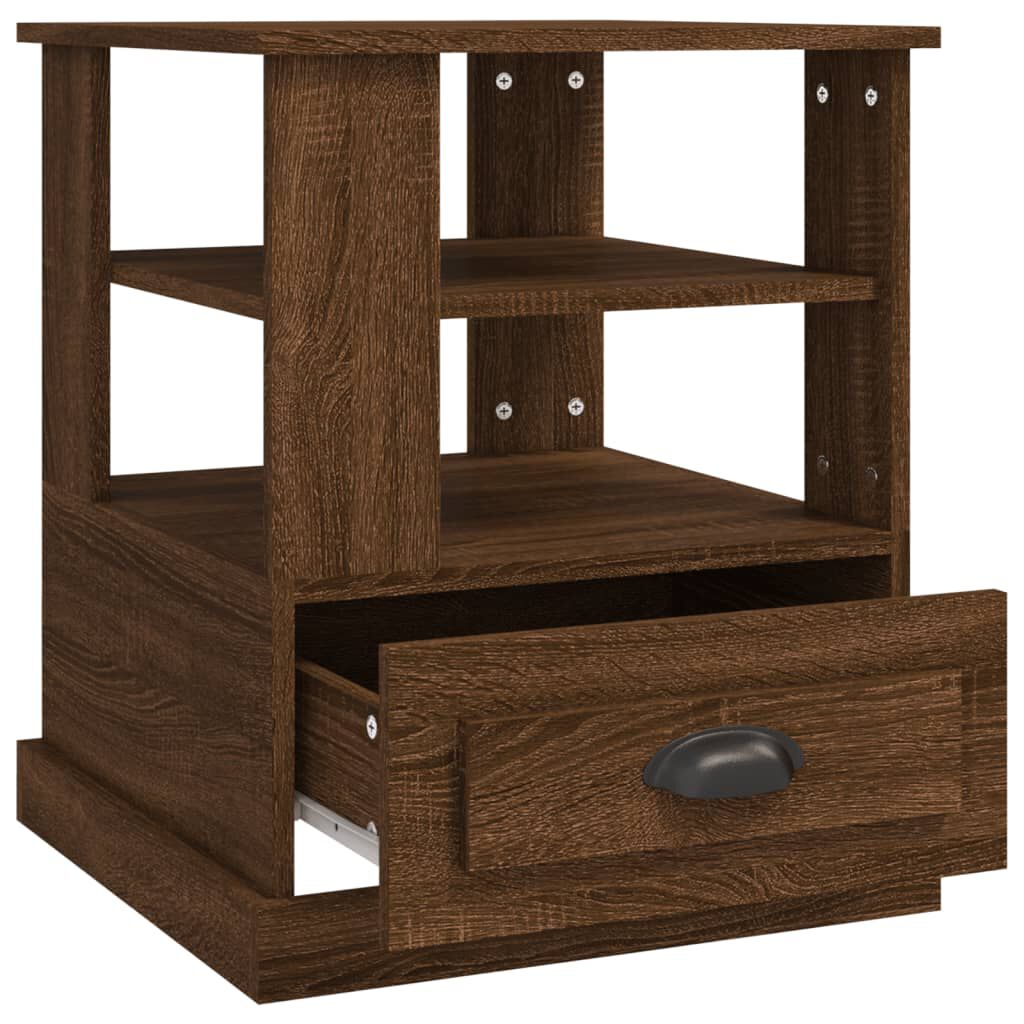 vidaXL Βοηθητικό Τραπέζι Καφέ Δρυς 50x50x60 εκ. Επεξεργασμένο Ξύλο