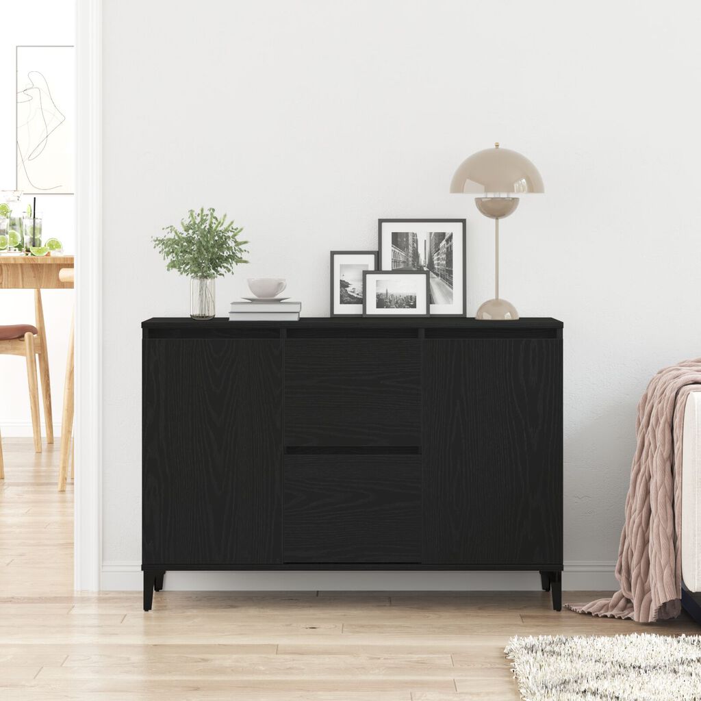 vidaXL Πλαϊνό γραφείο σε Μαύρο Δρυς 104x35x70 εκ. Φτιαγμένο από ξύλο