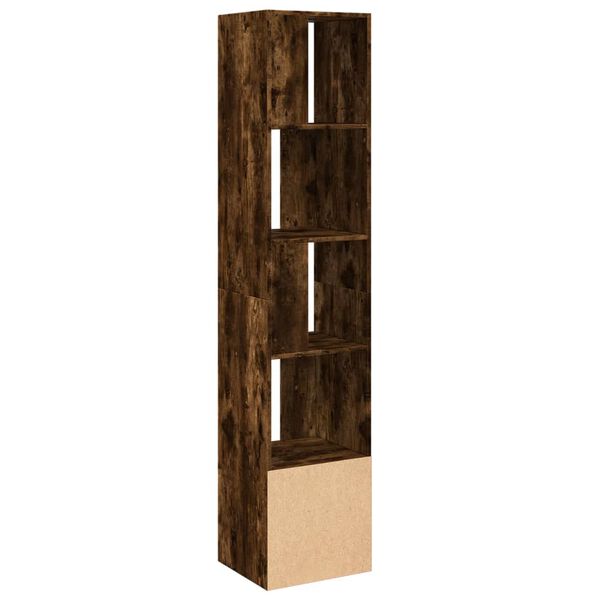 vidaXL Βιβλιοθήκη Καπνιστή Δρυς 40x36x189 εκ. από Επεξεργασμένο Ξύλο