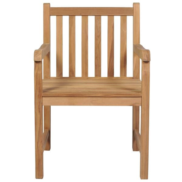 vidaXL Καρέκλες Κήπου 2 τεμ. Μασίφ Ξύλο Teak με Φωτ. Πράσινα Μαξιλάρια