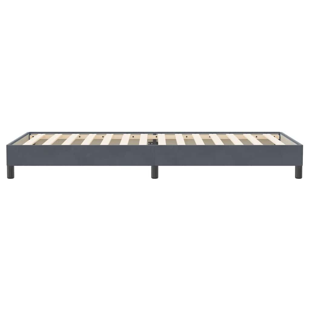 vidaXL Κρεβάτι Boxspring χωρίς Στρώμα Σκούρο Γκρι 80x220 εκ. Βελούδινο