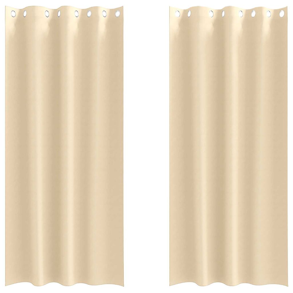 vidaXL Κουρτίνες με κουρτίνες 2 pcs Κρεμ 225 x 140 εκ. Πολυεστέρας