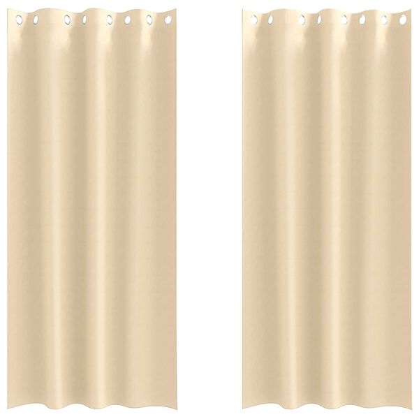 vidaXL Κουρτίνες με κουρτίνες 2 pcs Κρεμ 225 x 140 εκ. Πολυεστέρας