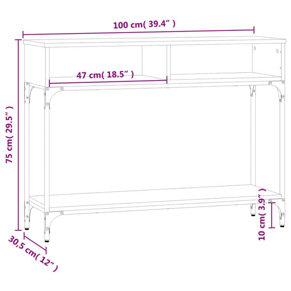 vidaXL Τραπέζι Κονσόλα Sonoma Δρυς 100x30,5x75 εκ. Επεξεργασμένο Ξύλο