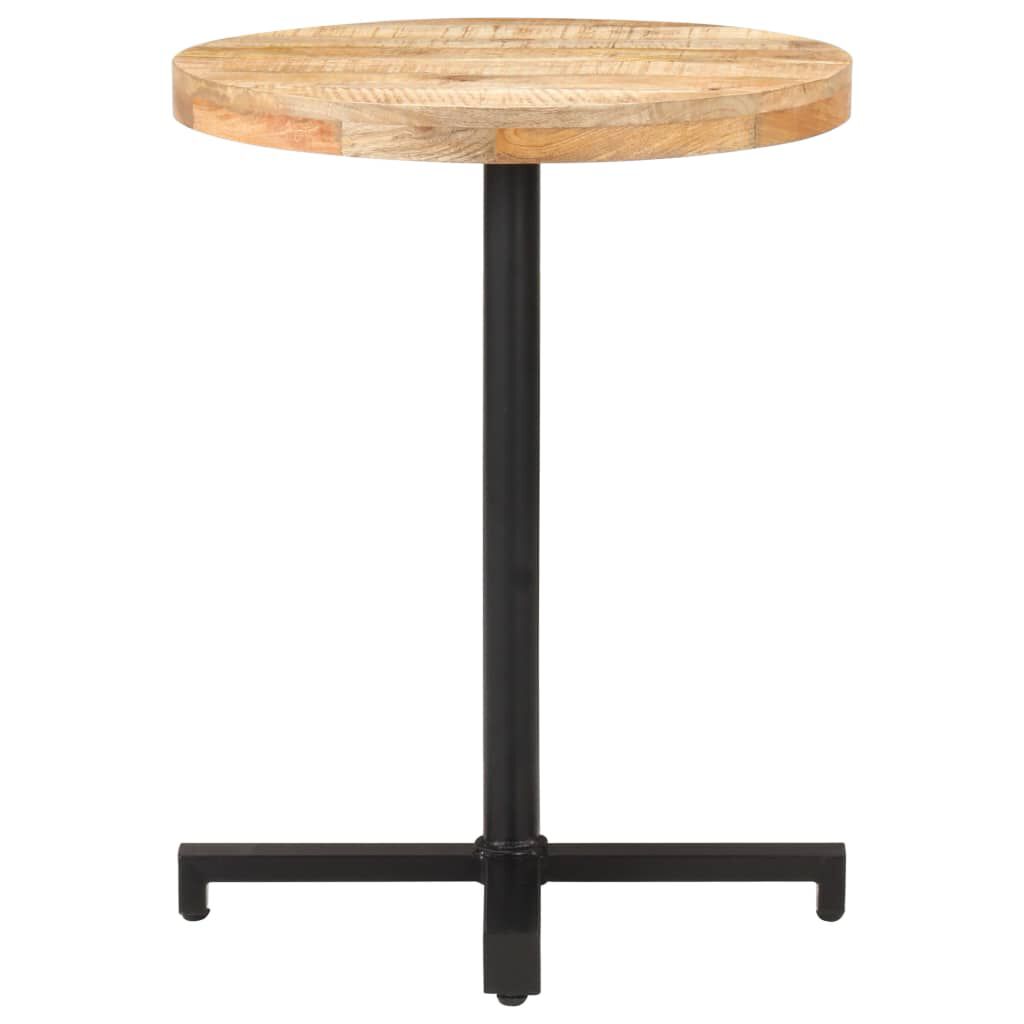 vidaXL Τραπέζι Bistro Στρογγυλό Ø60 x 75 εκ. Ακατέργαστο Ξύλο Μάνγκο