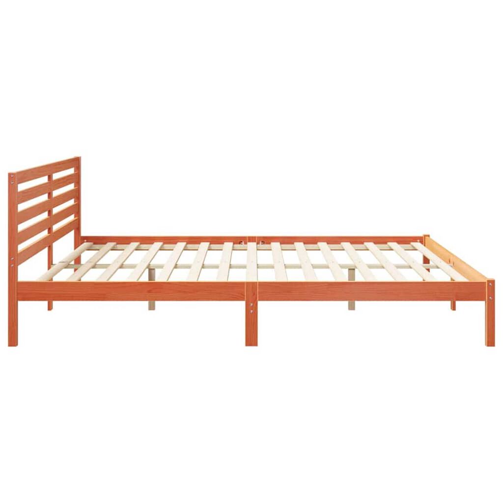 vidaXL Σκελετός Κρεβατιού Καφέ κεριού 200 x 220 cm Μασίφ ξύλο πεύκου