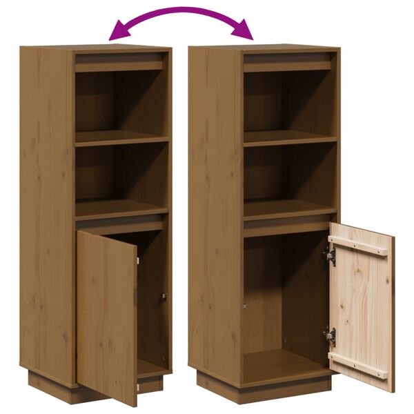 vidaXL Ντουλάπι Καφέ Μελί 37 x 34 x 110 εκ. από Μασίφ Ξύλο Πεύκου