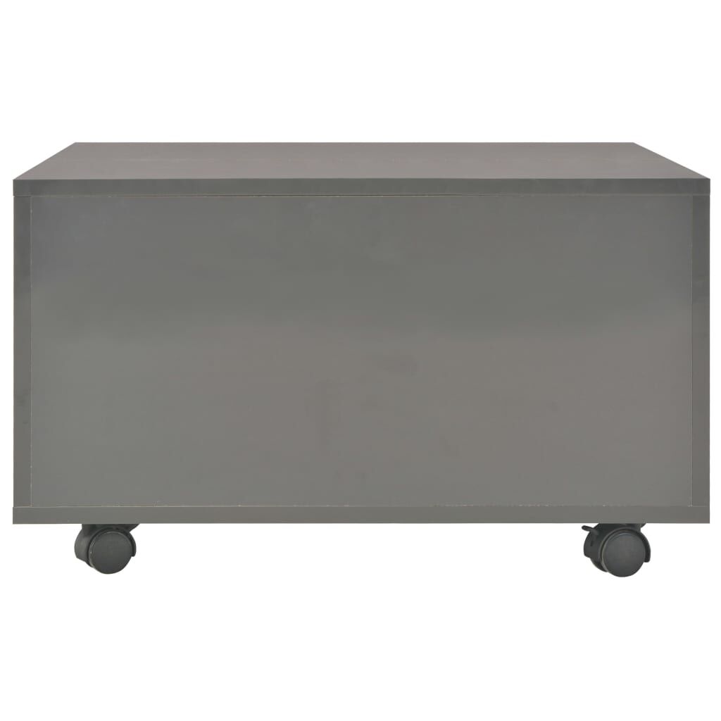 vidaXL Τραπεζάκι Σαλονιού Γυαλιστερό Γκρι 60 x 60 x 35 εκ. Μοριοσανίδα