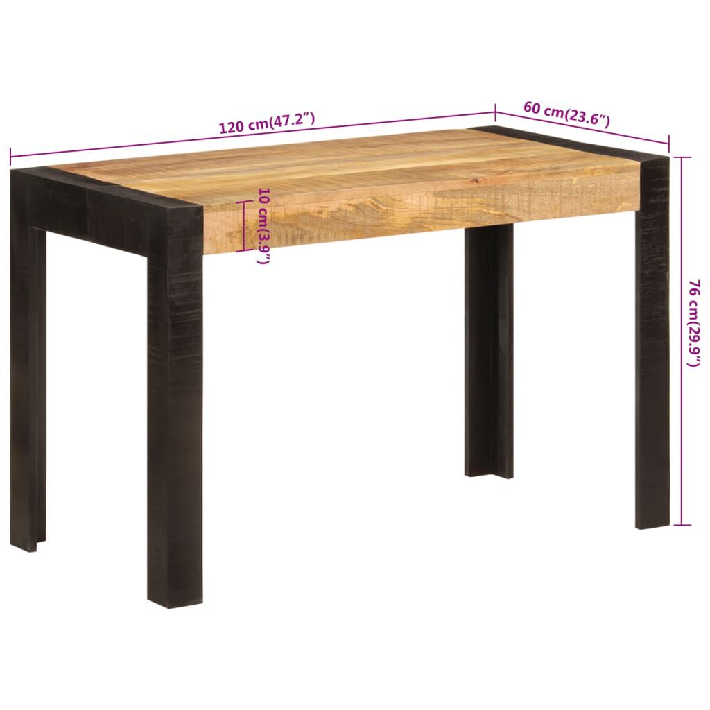 vidaXL Τραπεζαρία 120 x 60 x 76 εκ. από Μασίφ Ξύλο Μάνγκο
