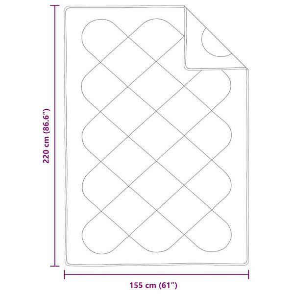 vidaXL Σετ Κουβέρτας με μαξιλάρι 2 pcs Λευκό 155 x 220 cm Μικροΐνες