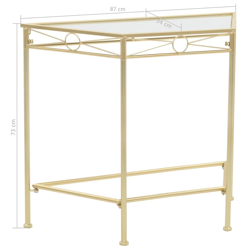 vidaXL Βοηθητικό Τραπέζι Vintage Στιλ Χρυσό 87 x 34 x 73 εκ. Μεταλλικό