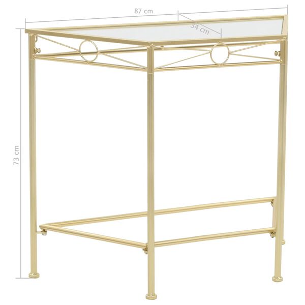 vidaXL Βοηθητικό Τραπέζι Vintage Στιλ Χρυσό 87 x 34 x 73 εκ. Μεταλλικό