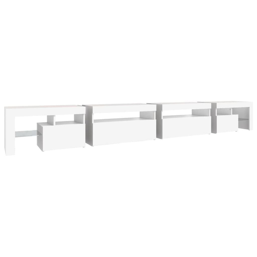 vidaXL Έπιπλο Τηλεόρασης με LED Λευκό 290 x 36,5 x 40 εκ.