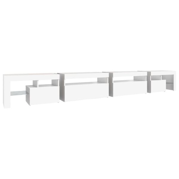 vidaXL Έπιπλο Τηλεόρασης με LED Λευκό 290 x 36,5 x 40 εκ.