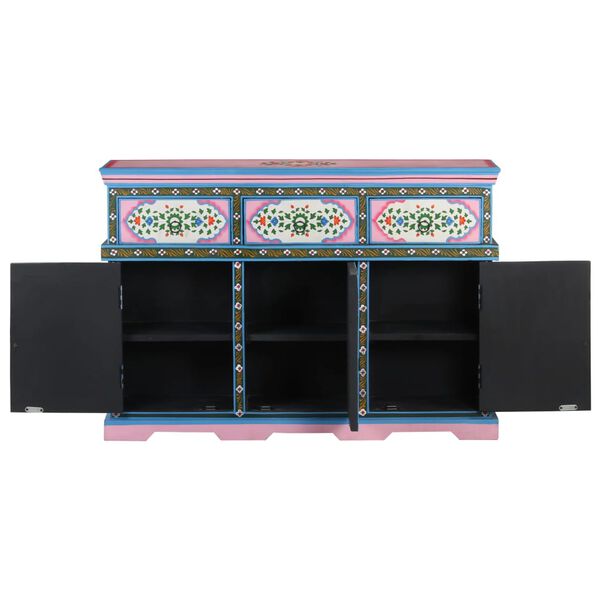 vidaXL Ντουλάπι με Χειροπ. Λεπτομέρειες 110x30x76 εκ Μασίφ Ξύλο Μάνγκο