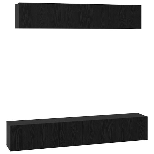 vidaXL Σετ επίπλου τηλεόρασης 5 pcs Μαύρη δρυς 100 x 30 x 30 cm