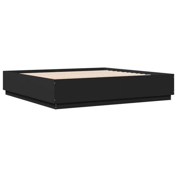 vidaXL Πλαίσιο Κρεβατιού Μαύρο 180 x 200 εκ. από Επεξεργασμένο Ξύλο