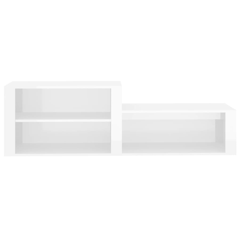 vidaXL Παπουτσοθήκη Γυαλιστερό Λευκό 150x35x45 εκ. Επεξεργασμένο Ξύλο