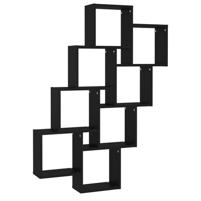 vidaXL Ράφι Κύβος Τοίχου Μαύρο 90 x 15 x 119 εκ. από Μοριοσανίδα