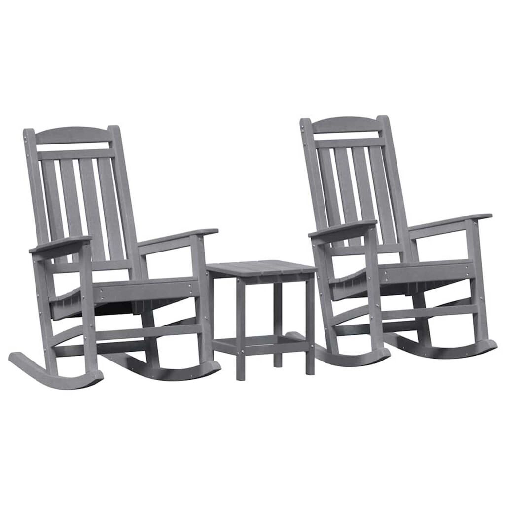 vidaXL Κουνιστή Καρέκλα Κήπου 3 pcs Ανοιχτό γκρι 38 x 38 x 46cm