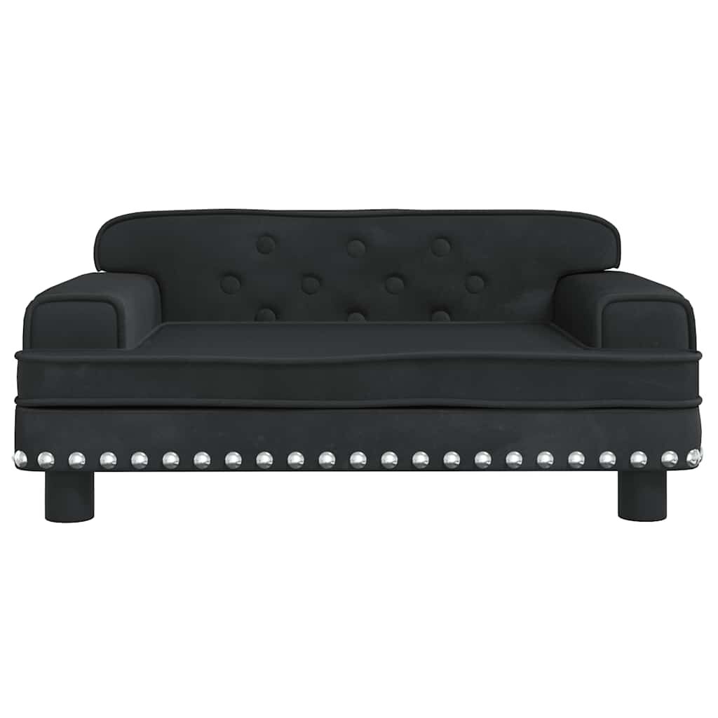vidaXL Καναπές Παιδικός Μαύρο 70 x 45 x 30 εκ. από Βελούδο