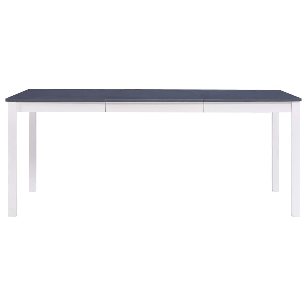 vidaXL Τραπεζαρία Λευκή / Γκρι 180 x 90 x 73 εκ. από Ξύλο Πεύκου