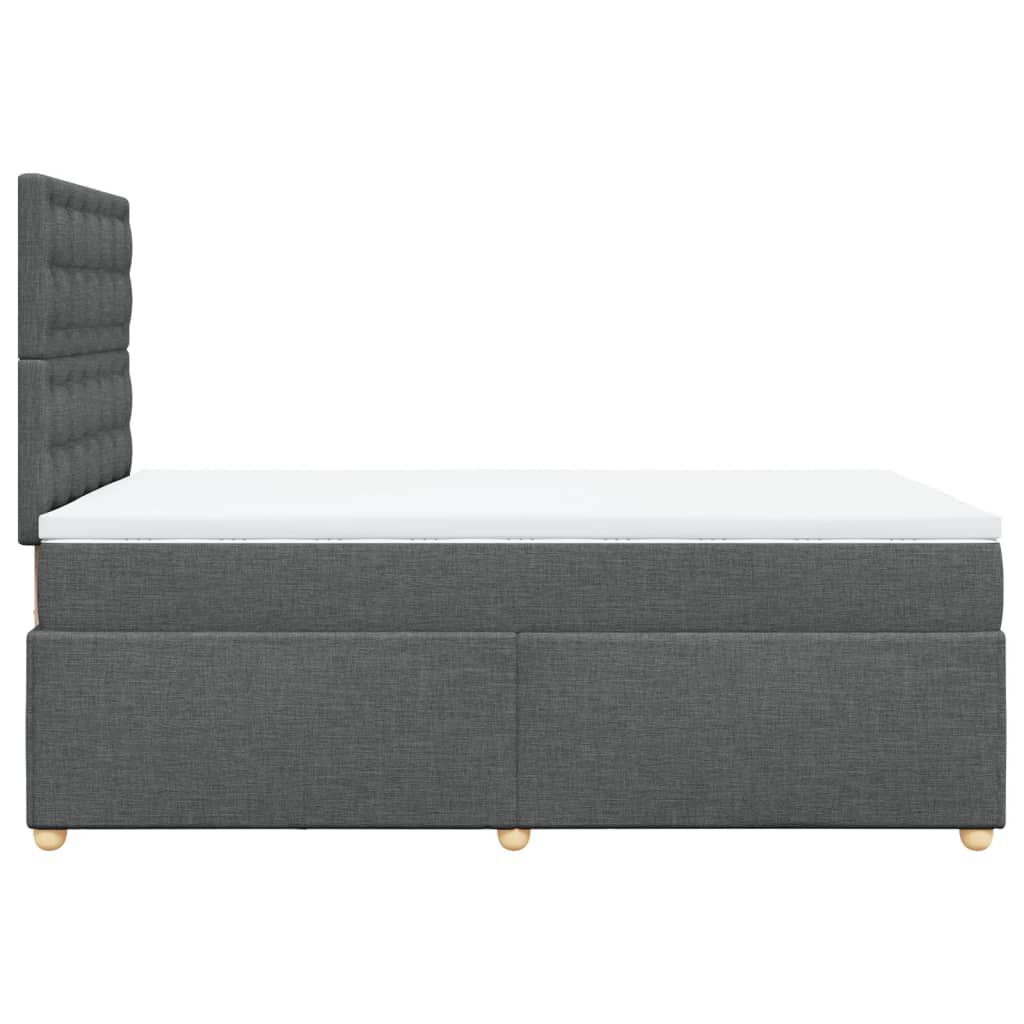 vidaXL Κρεβάτι Boxspring με Στρώμα Σκούρο Γκρι 120x190 εκ Υφασμάτινο
