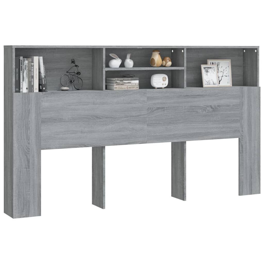 vidaXL Κεφαλάρι Με Αποθηκευτικό Χώρο Γκρι Sonoma 180 x 19 x 103,5 εκ.