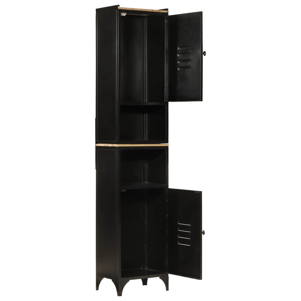 vidaXL Ντουλάπι Μπάνιου 40 x 27 x 180 εκ. Σίδηρο και Μασίφ Ξύλο Μάνγκο