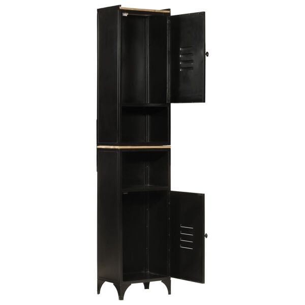 vidaXL Ντουλάπι Μπάνιου 40 x 27 x 180 εκ. Σίδηρο και Μασίφ Ξύλο Μάνγκο