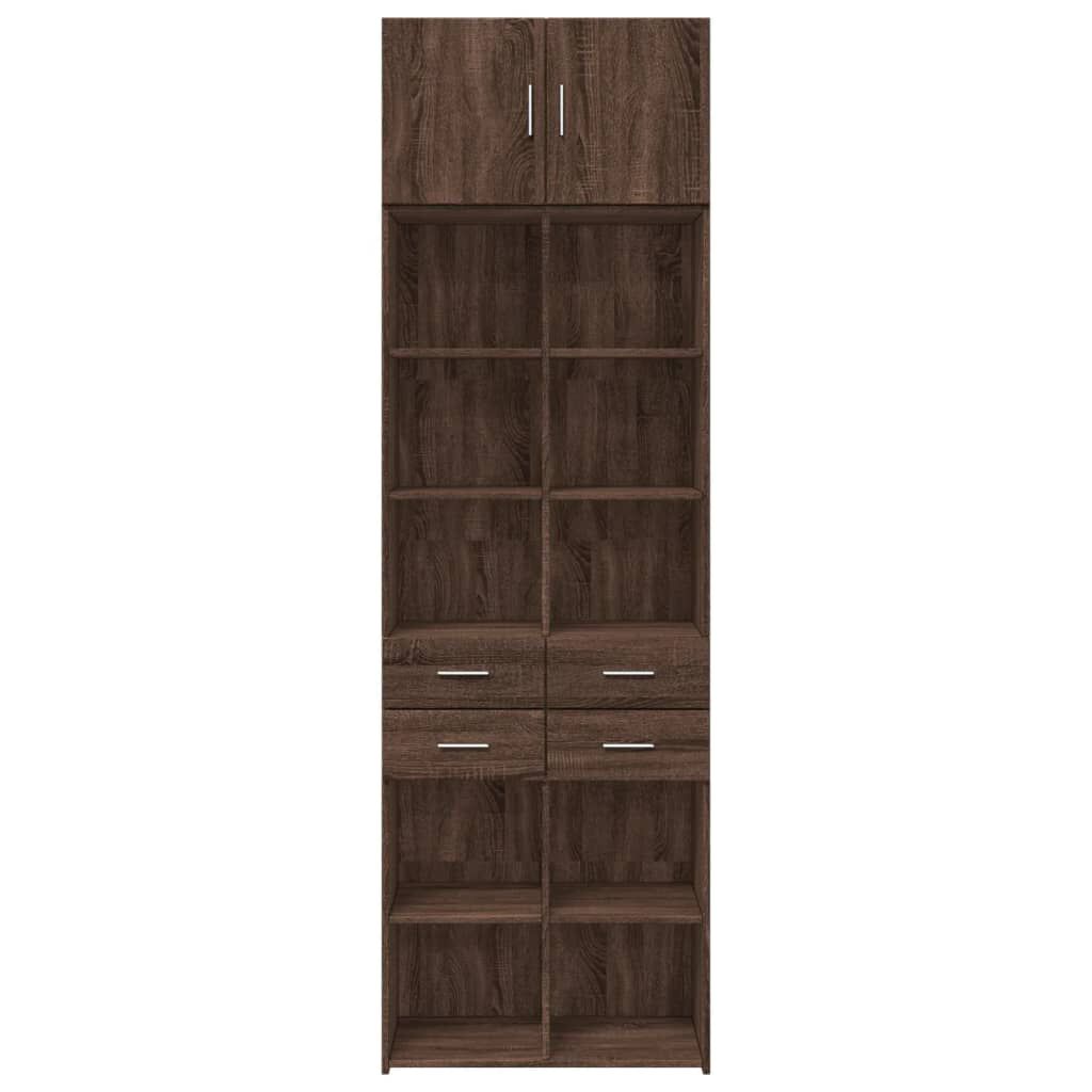 vidaXL Ραφιέρα με Ντουλάπια Καφέ Δρυς 70x42,5x225 εκ. από Επεξ. Ξύλο