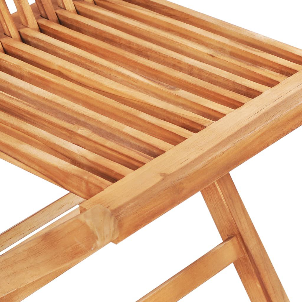 vidaXL Σετ Επίπλων Mπιστρό 3 τεμ. Μασίφ Ξύλο Teak με Μπλε Μαξιλάρια