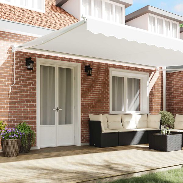 vidaXL Ανασυρόμενη Τέντα Λευκή 500x300 cm
