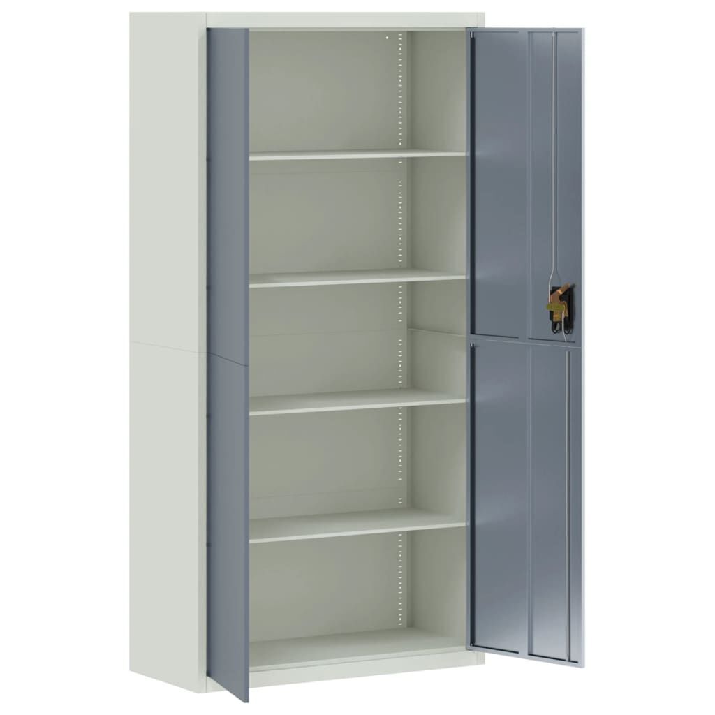 vidaXL Αρχειοθήκη Ανοιχτό Γκρι & Σκούρο Γκρι 90x40x180 εκ. Ατσάλινη