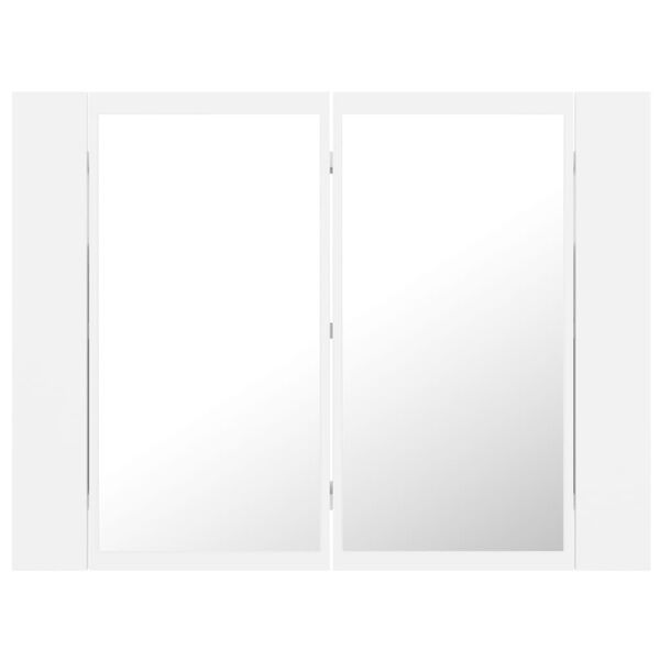 vidaXL Καθρέφτης Μπάνιου με Ντουλάπι LED Λευκός 60x12x45 εκ. Ακρυλικός