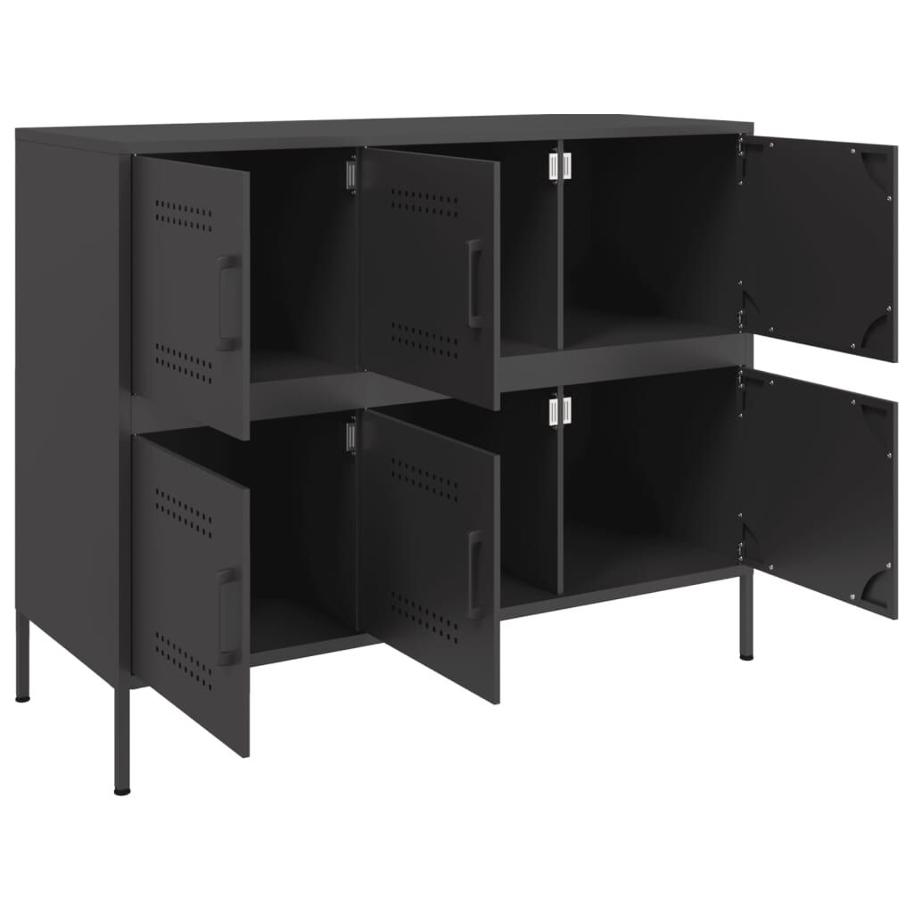 vidaXL Ντουλάπι Μαύρο 100,5x39x79 εκ. από Χάλυβα