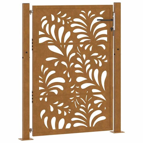 vidaXL Πύλη κήπου 105x130 cm από χάλυβα με κυματοειδές σχέδιο