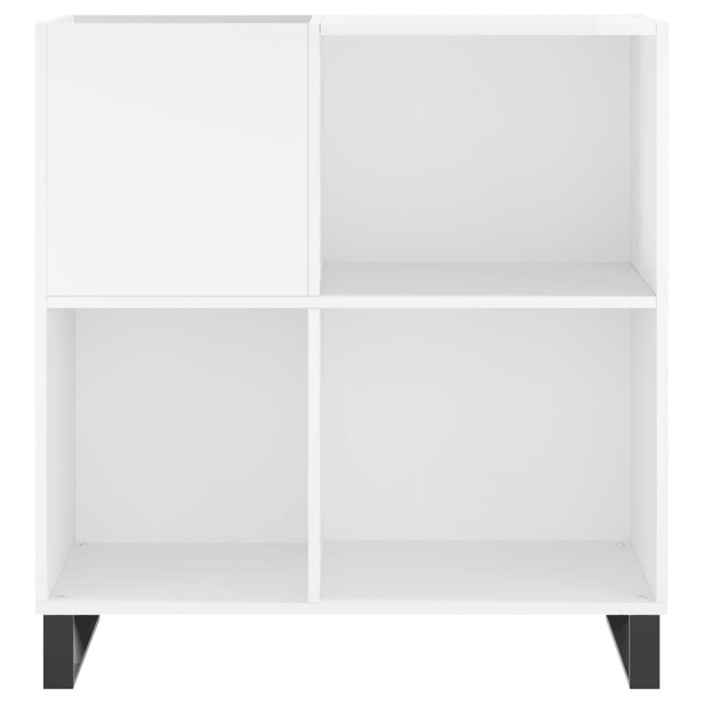 vidaXL Δισκοθήκη Γυαλιστερή Λευκή 84,5 x 38x 89 εκ. από Επεξεργ. Ξύλο