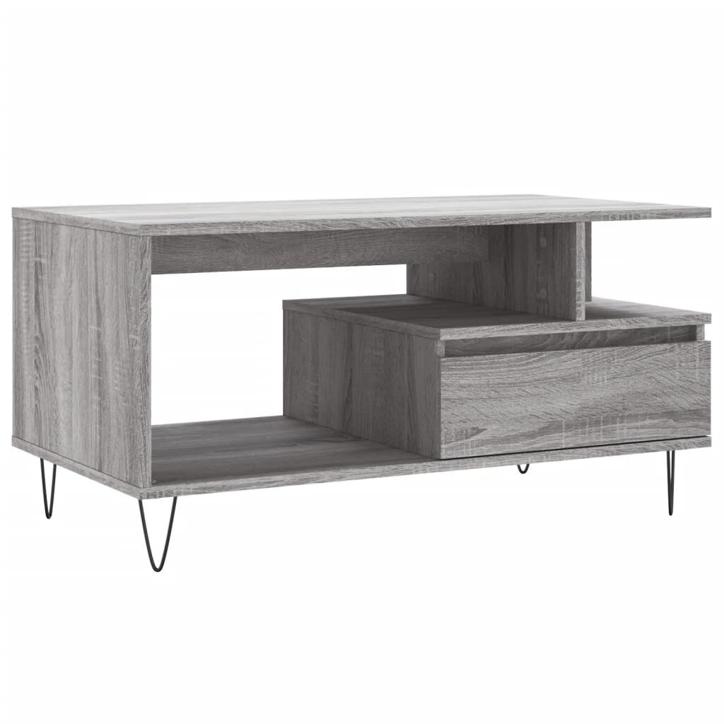 vidaXL Τραπεζάκι Σαλονιού Γκρι Sonoma 90x49x45 εκ.Επεξεργασμένο Ξύλο