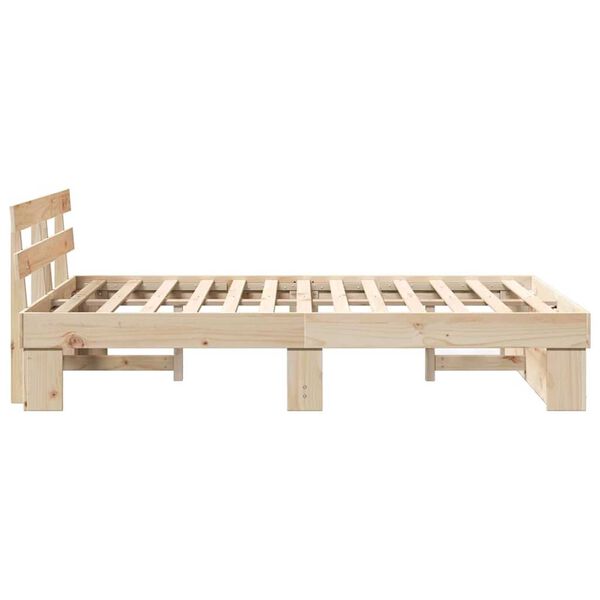 vidaXL Σκελετός Κρεβατιού Καφέ 120 x 190 cm Μασίφ ξύλο πεύκου