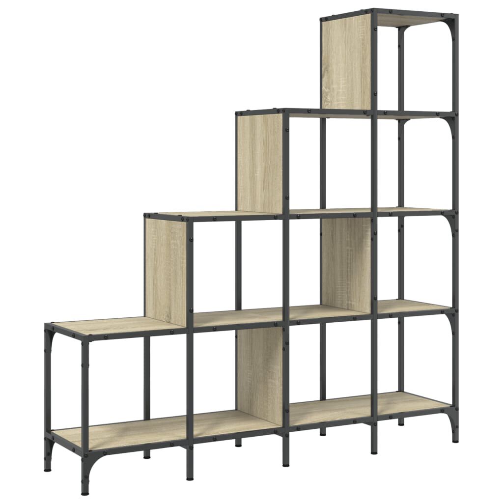 vidaXL Βιβλιοθήκη Sonoma Δρυς 122x30x132 εκ. Επεξεργ. Ξύλο & Μέταλλο