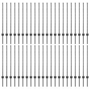 vidaXL Πό posts φράχτη 88 pcs Γκρι 140 cm Ατσάλι