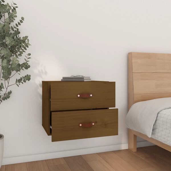 vidaXL Κομοδίνo Επιτοίχιo Καφέ Μελί 50 x 36 x 40 εκ.