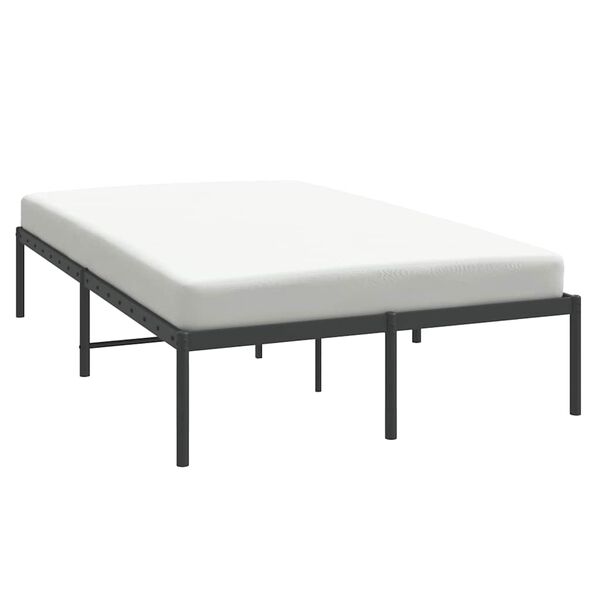 vidaXL Πλαίσιο Κρεβατιού Μαύρο 135 x 190 εκ. Μεταλλικό