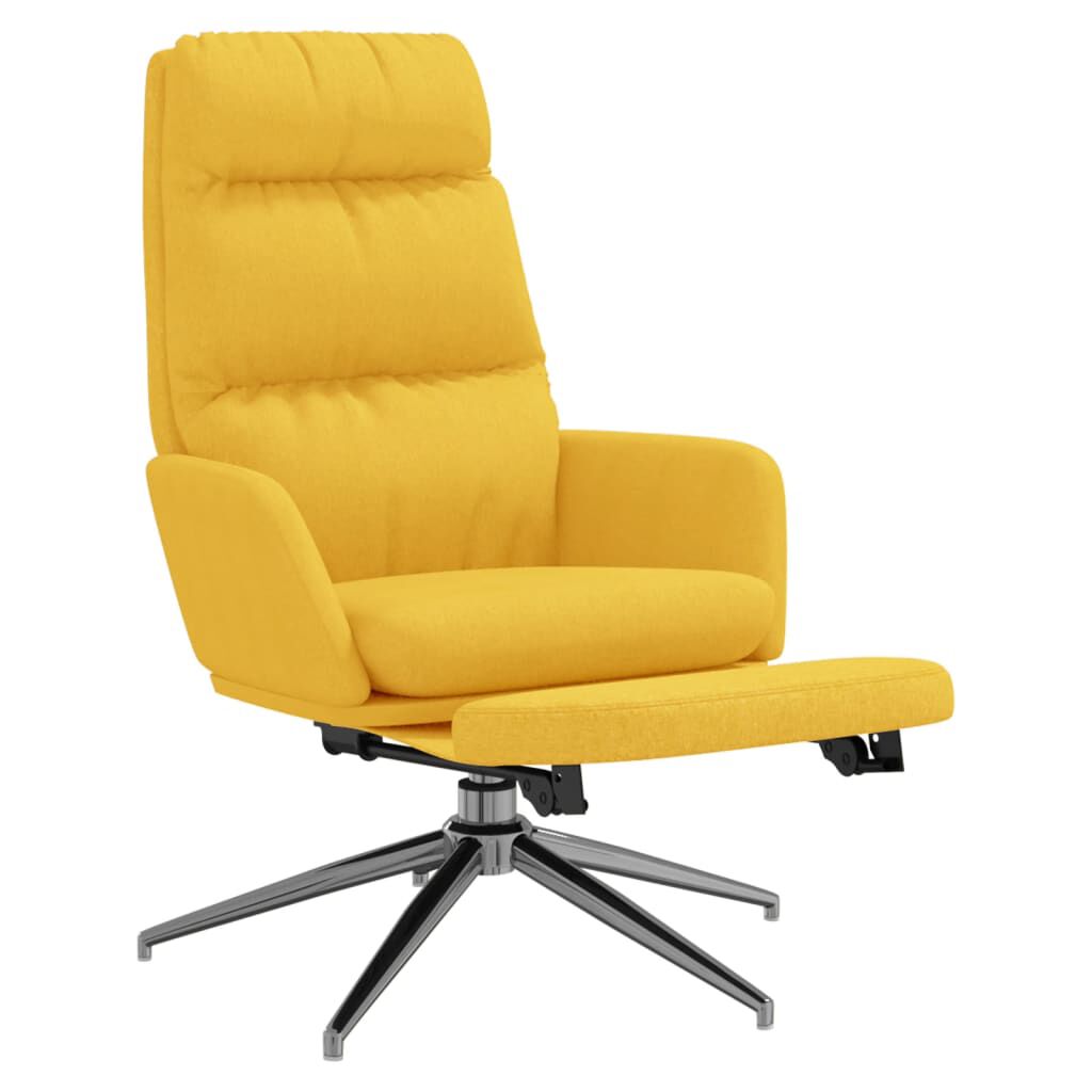 vidaXL Πολυθρόνα Relax Κίτρινη Μουσταρδί Υφασμάτινη με Υποπόδιο