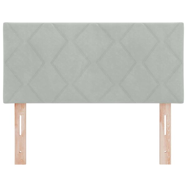 vidaXL LED κεφαλάρι με κεφαλάρι Ανοιχτό γκρι 90 cm Τεχνητό Δέρμα