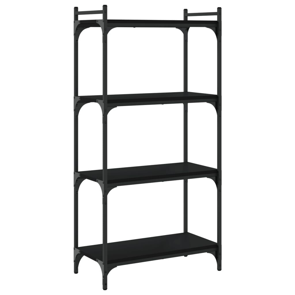 vidaXL Βιβλιοθήκη 4 Επιπέδων Μαύρη 60x30x120 εκ. Επεξεργασμένο Ξύλο
