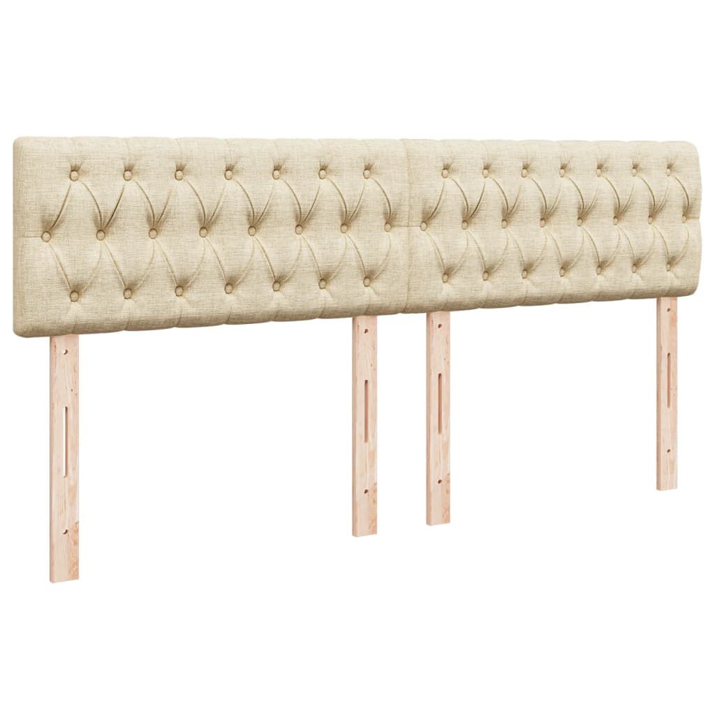 vidaXL Κρεβάτι Boxspring με Στρώμα Κρεμ 180x200 εκ. Υφασμάτινο